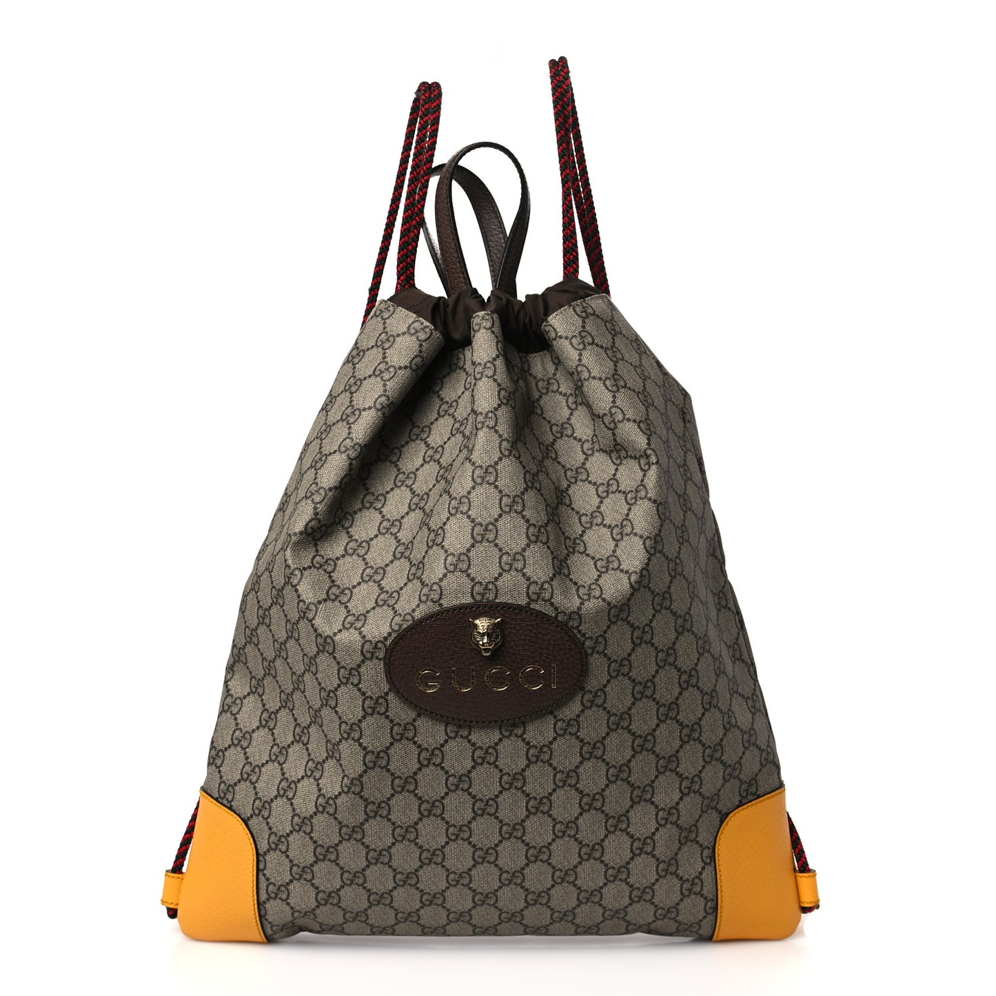 GG Supreme Monogram Neo Vintage Drawstring Backpack Beige New Acero Crop