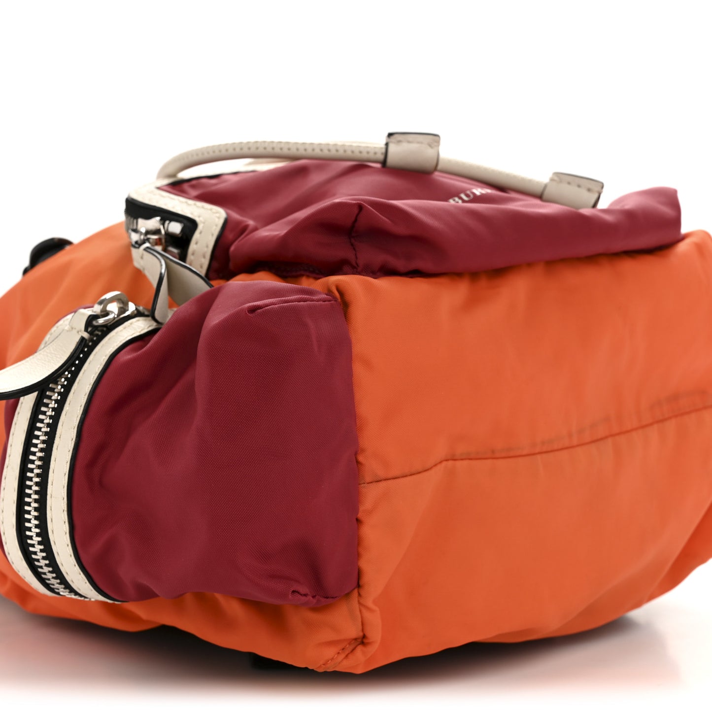 Nylon Medium Colorblock Rucksack Backpack Orange Red Parade