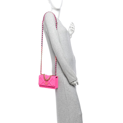 Chanel Jersey Quilted Chanel 19 Wallet On Chain WOC Pink 2 of 12