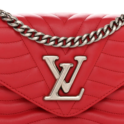 Louis Vuitton Calfskin New Wave Chain MM Ecarlate 8 of 10