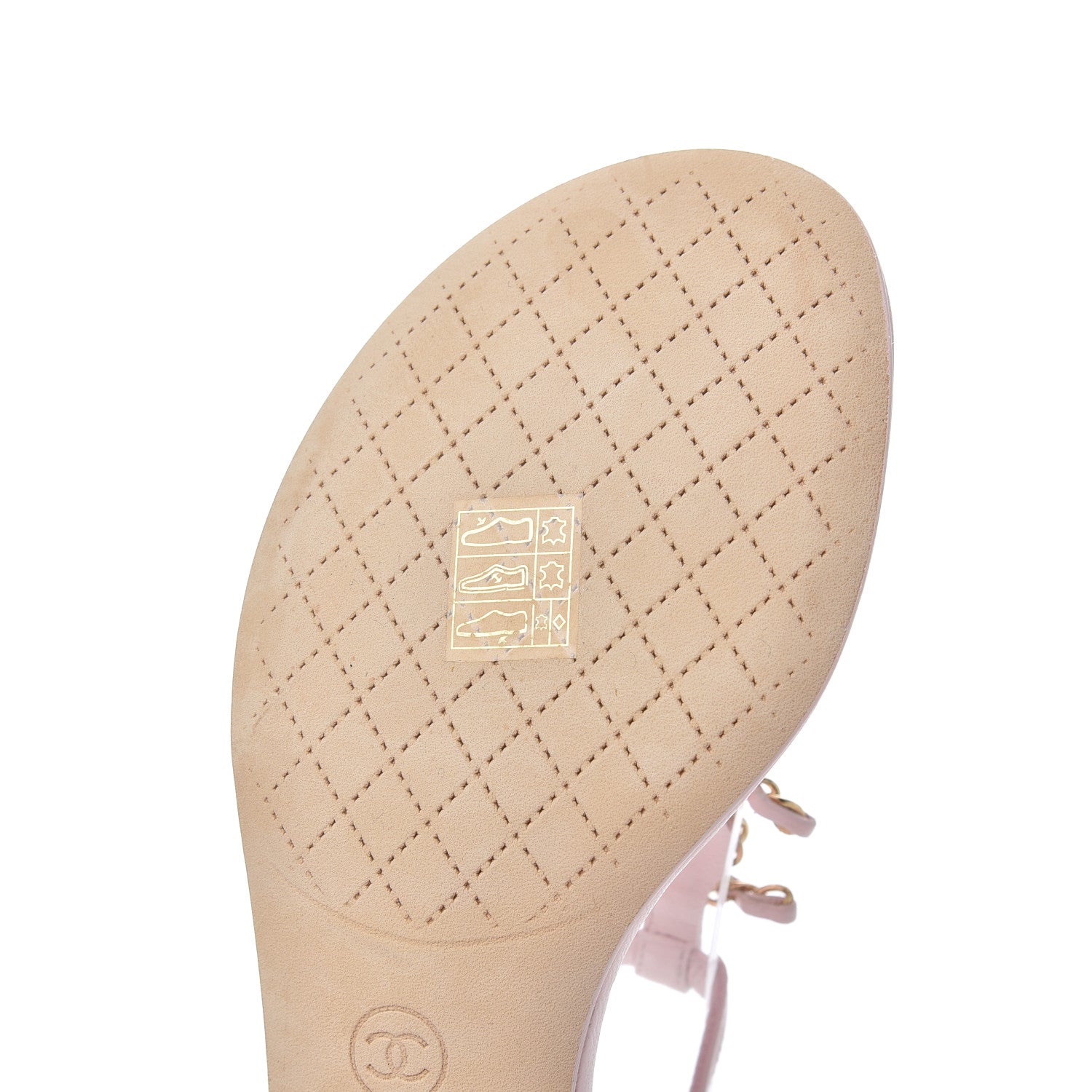 Chanel Lambskin Chain CC Logo Thong Sandals 38.5 Pink 11 of 18