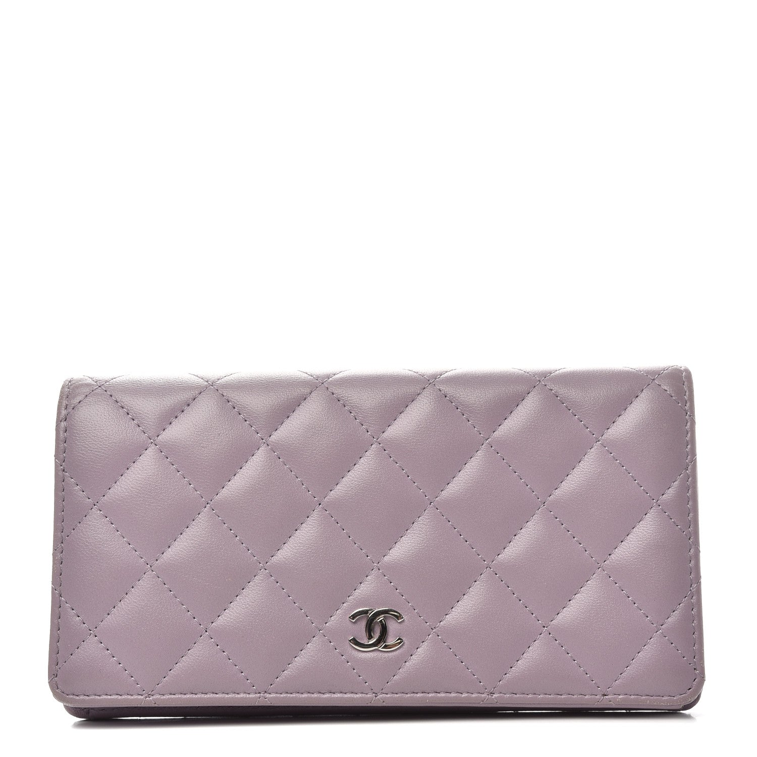 Chanel Lambskin Quilted Yen Wallet Light Purple 1 of 11