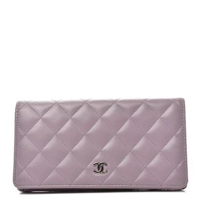 Chanel Lambskin Quilted Yen Wallet Light Purple 1 of 11