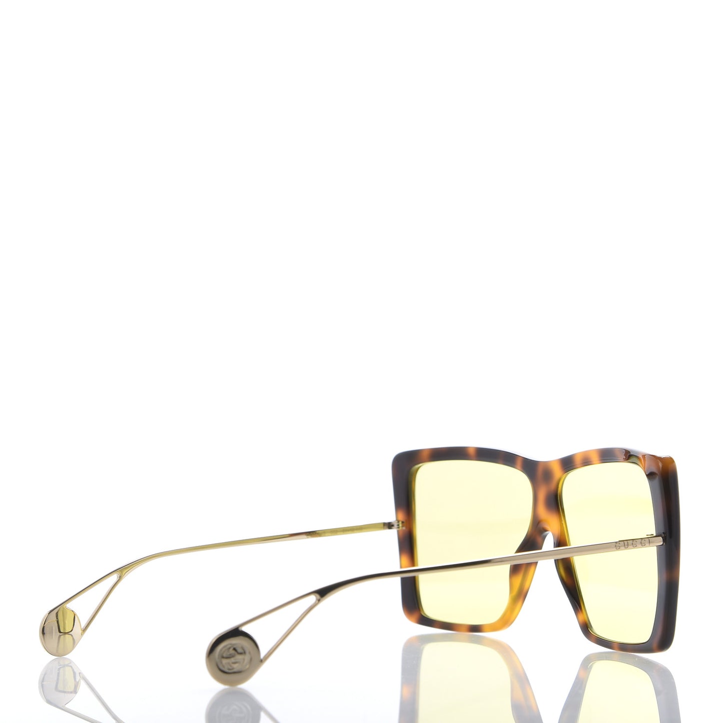 Acetate Oversize Square Frame GG0434S Sunglasses Havana Yellow