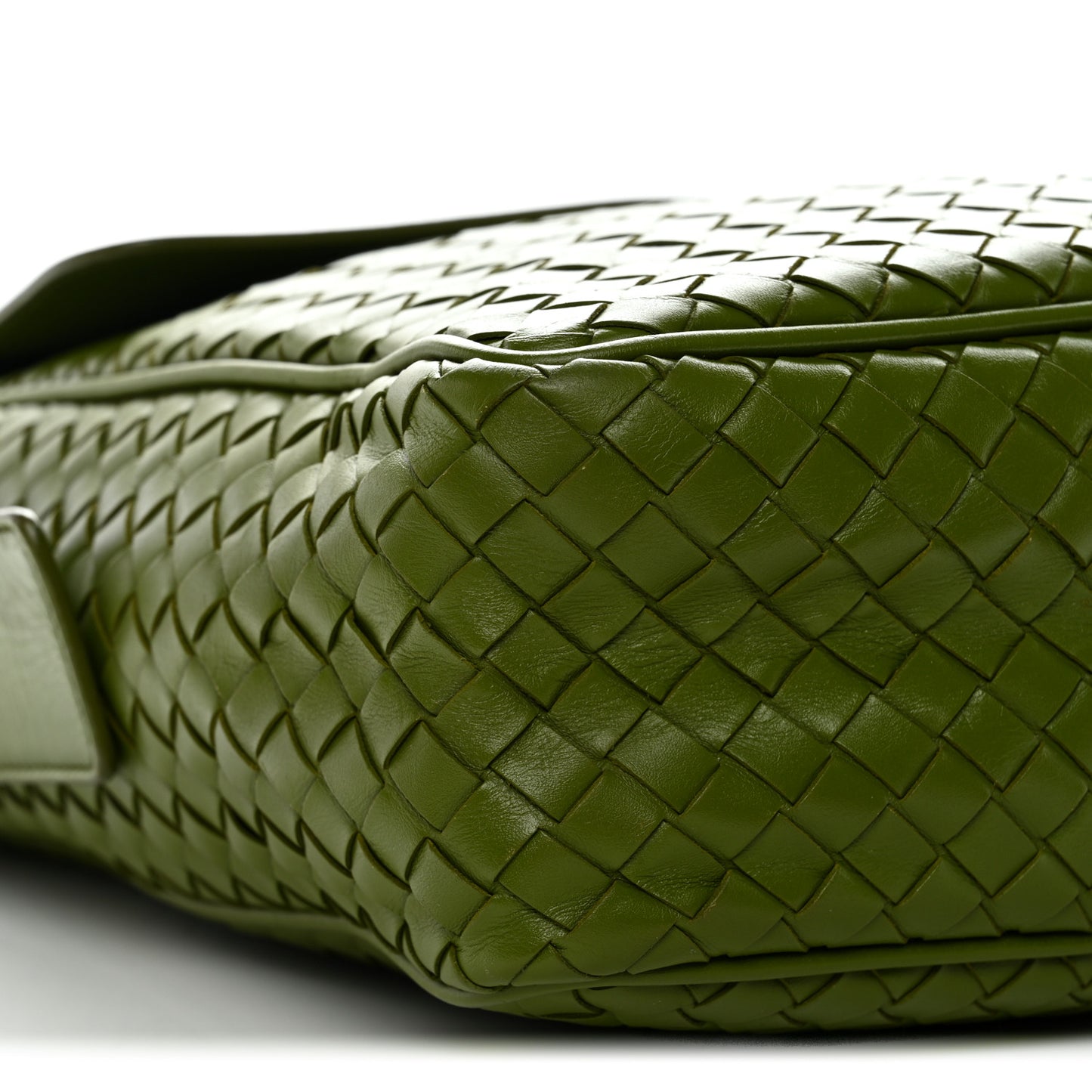 Nappa Intrecciato Crossbody Messenger Green