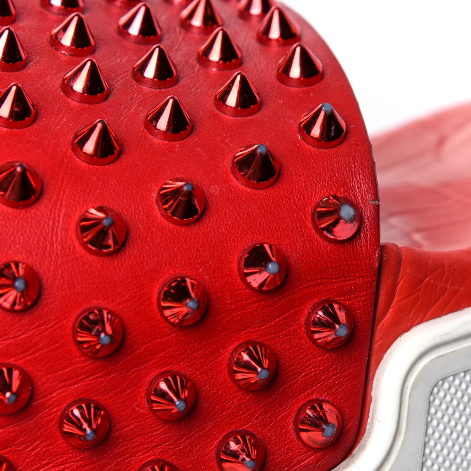 Christian Louboutin LOUBOUTIN Calfskin Spiked Crocodile Embossed Rubber Pool Fun Platform Flat Slide Sandals 42 Red 13 of 14