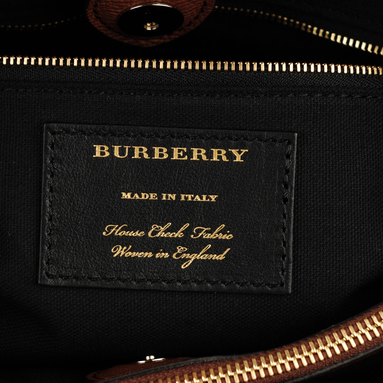 Burberry Grainy Calfskin House Check Medium Banner Tote Tan 7 of 7