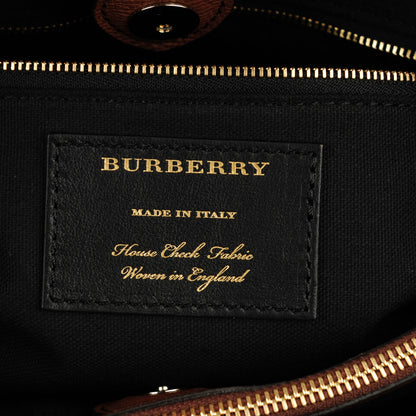 Burberry Grainy Calfskin House Check Medium Banner Tote Tan 7 of 7
