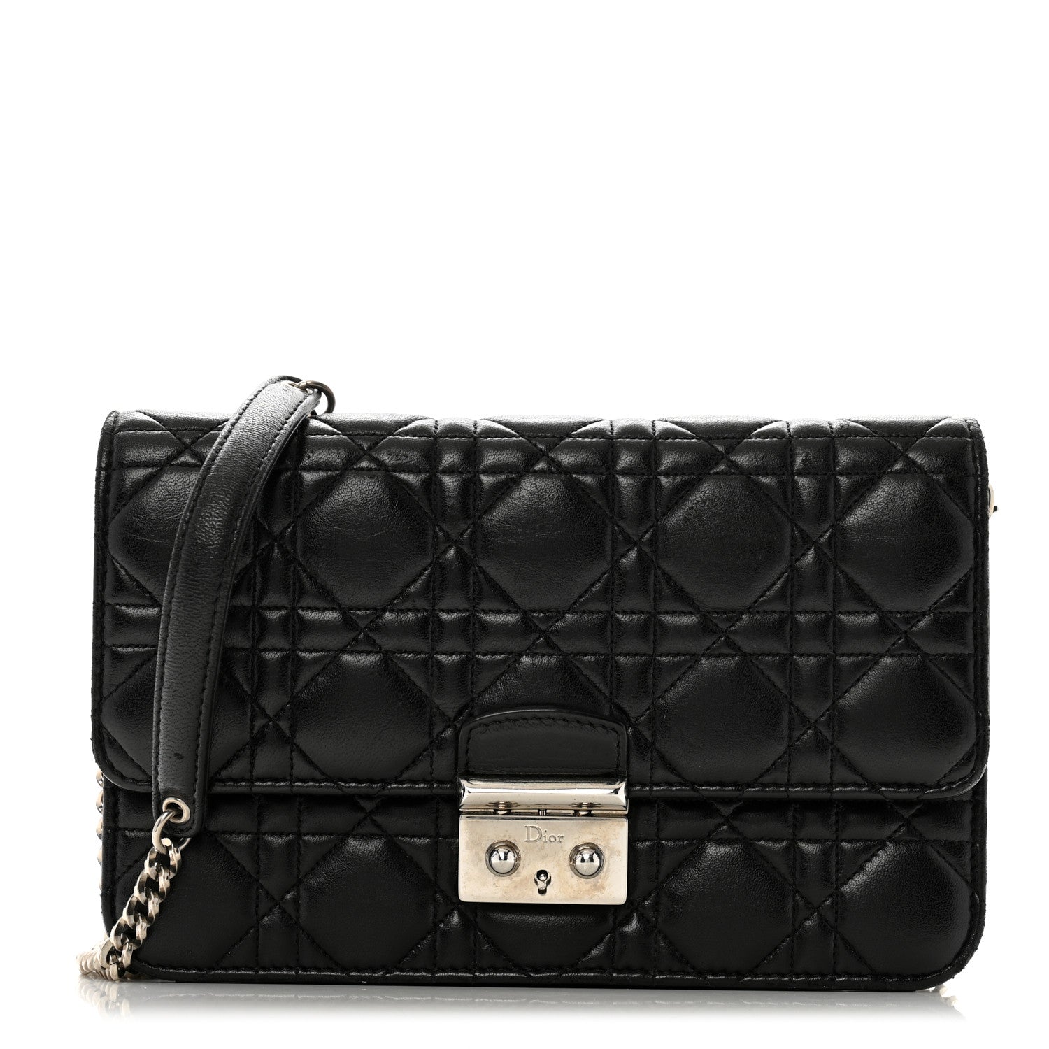Christian Dior Lambskin Cannage Miss Dior Promenade Pouch Black 1 of 14