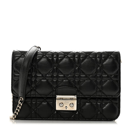 Christian Dior Lambskin Cannage Miss Dior Promenade Pouch Black 1 of 14