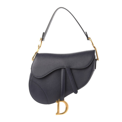 Christian Dior Grained Calfskin Saddle Bag Navy 1 of 11