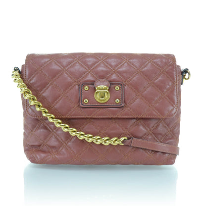 Marc Jacobs Leather Quilted The L Single Shoulder Bag Rose 1 of 11