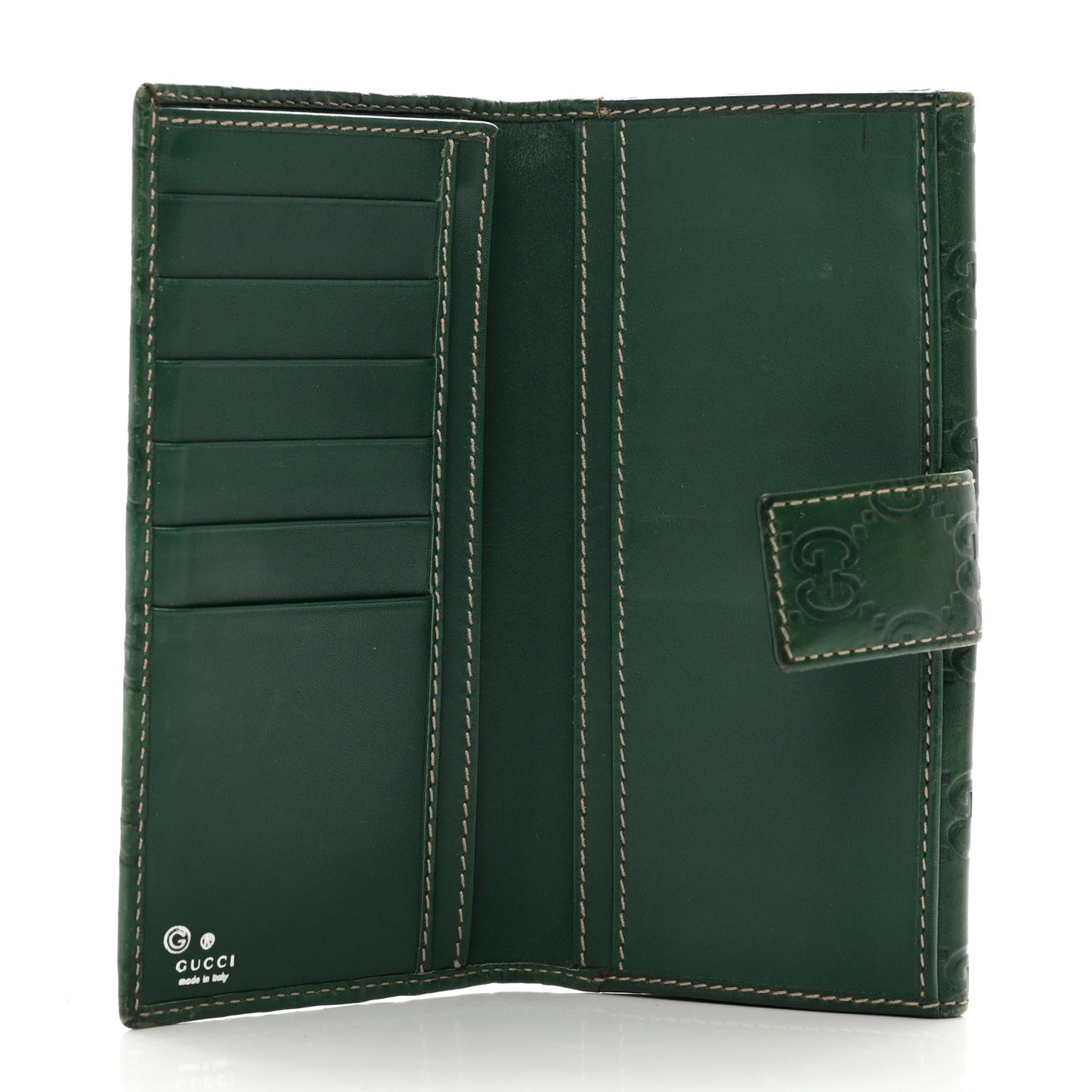 Guccissima Continental Flap Wallet Green