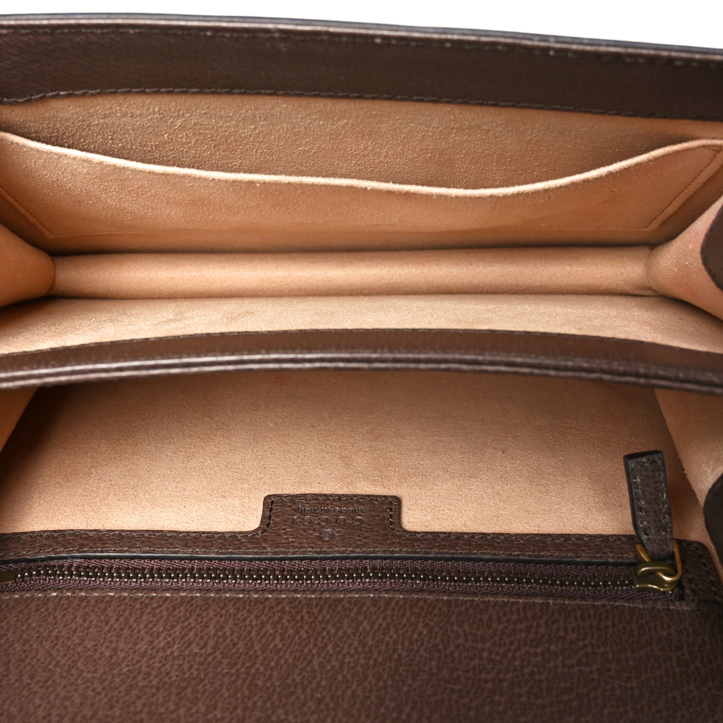 GG Supreme Monogram Textured Dollar Calfskin Web Small Ophidia Padlock Top Handle Bag Beige Ebony New Acero