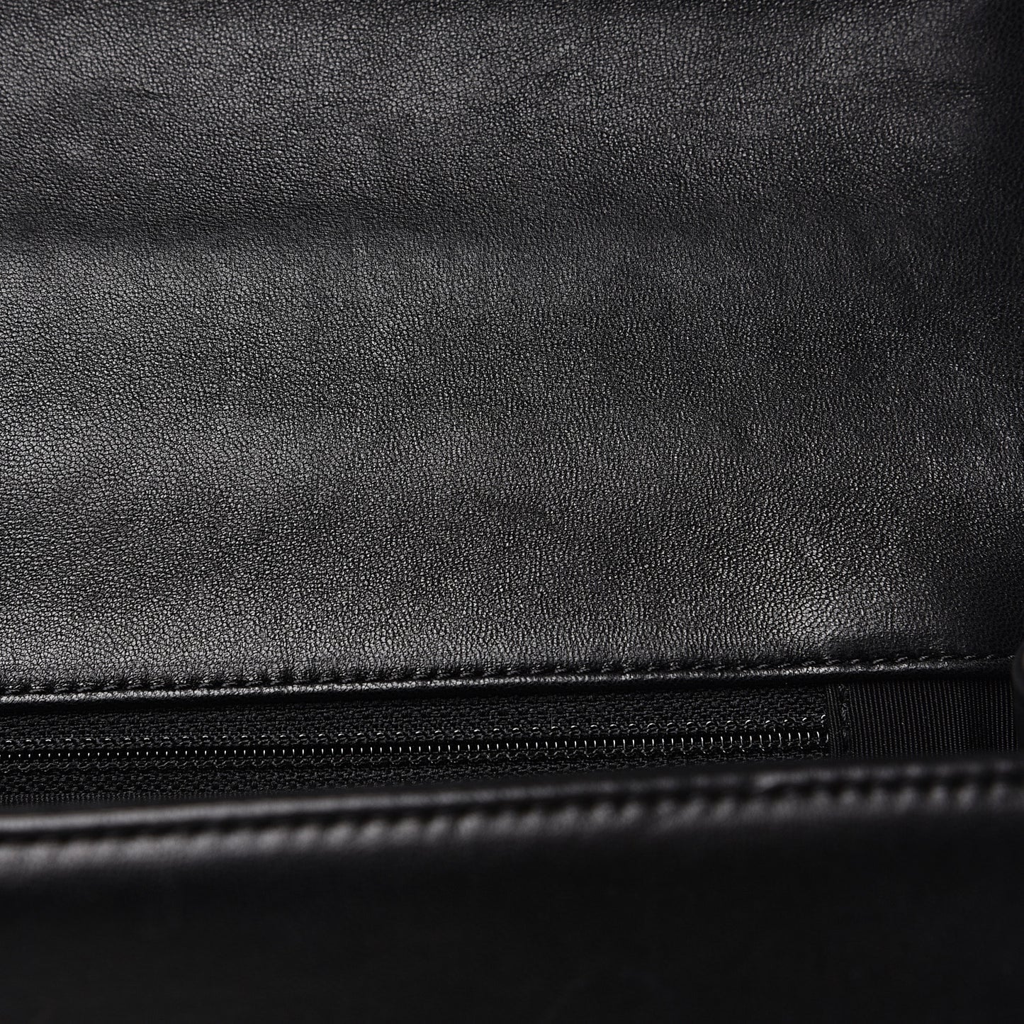 Lambskin Quilted Large Boy Flap Black