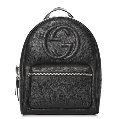 Gucci Pebbled Calfskin Soho Chain Backpack Black 1 of 7