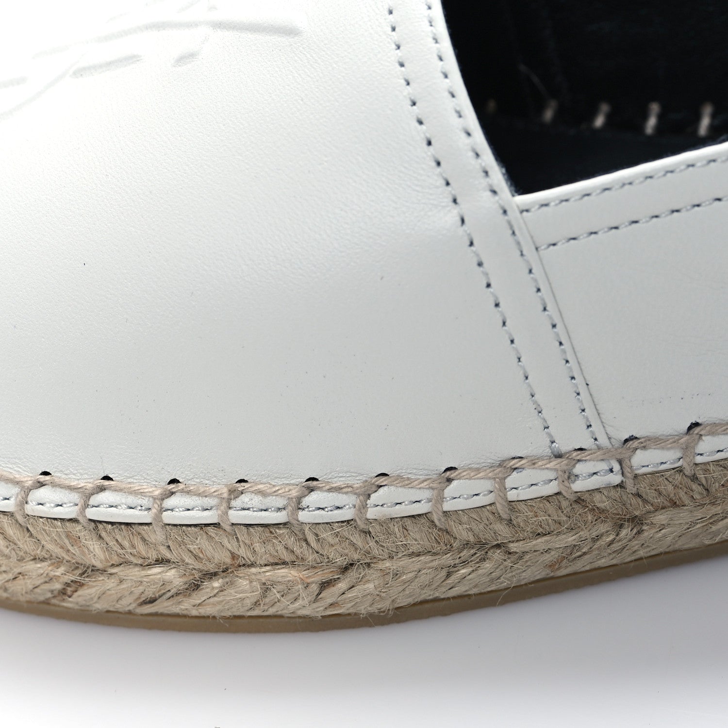 Saint Laurent Lambskin Monogram Espadrilles 38 Beige 9 of 10