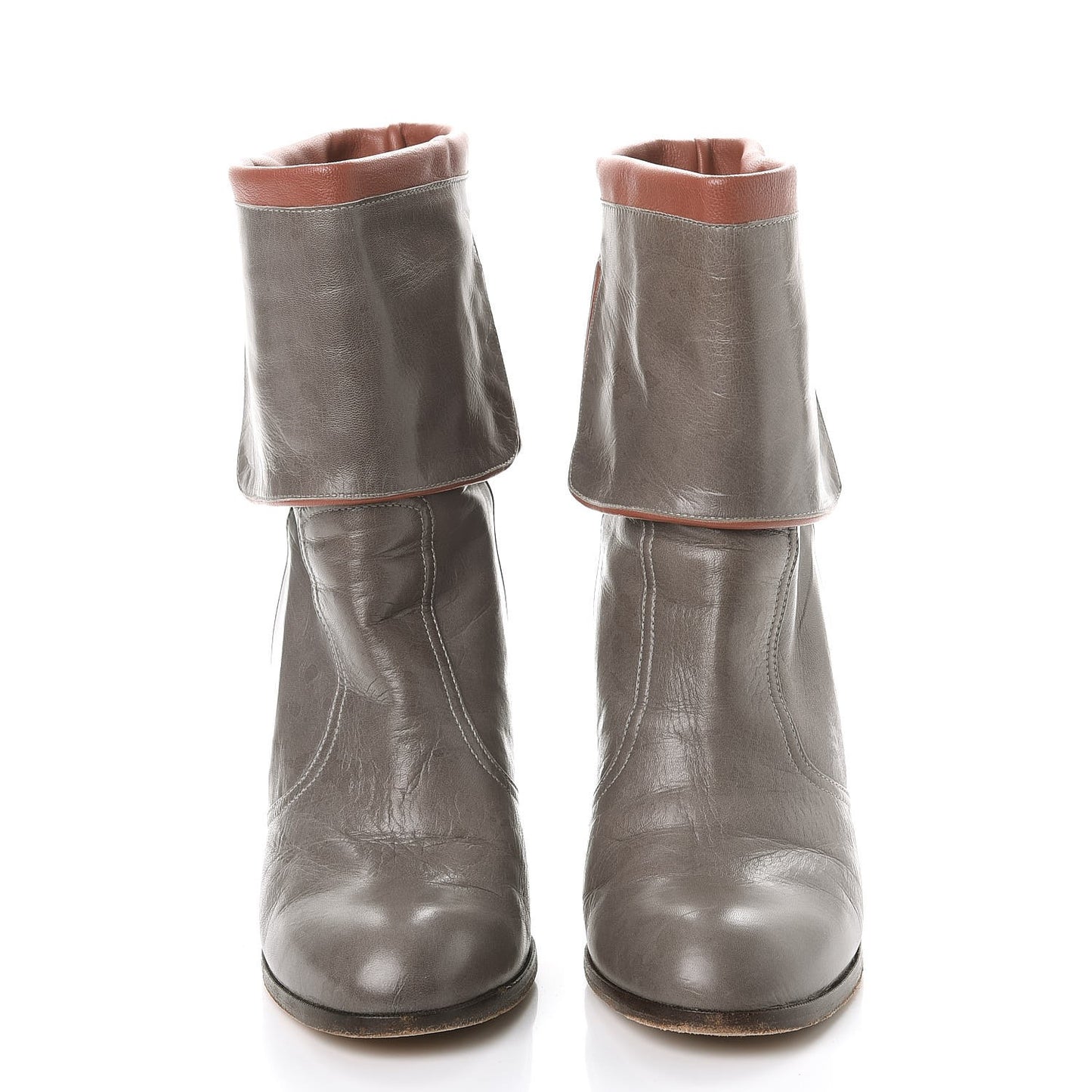 Sheepskin Fold Over Ankle Boots 39 Grey