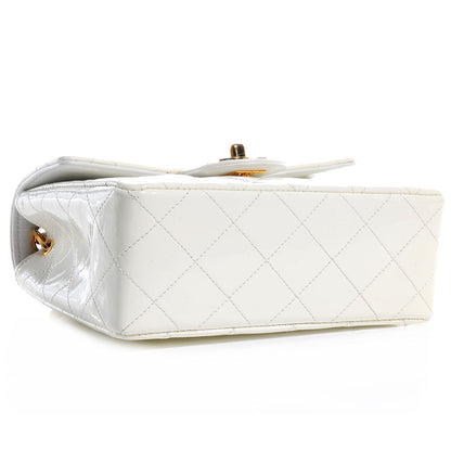 Chanel Patent Quilted Mini Square Flap White 4 of 9
