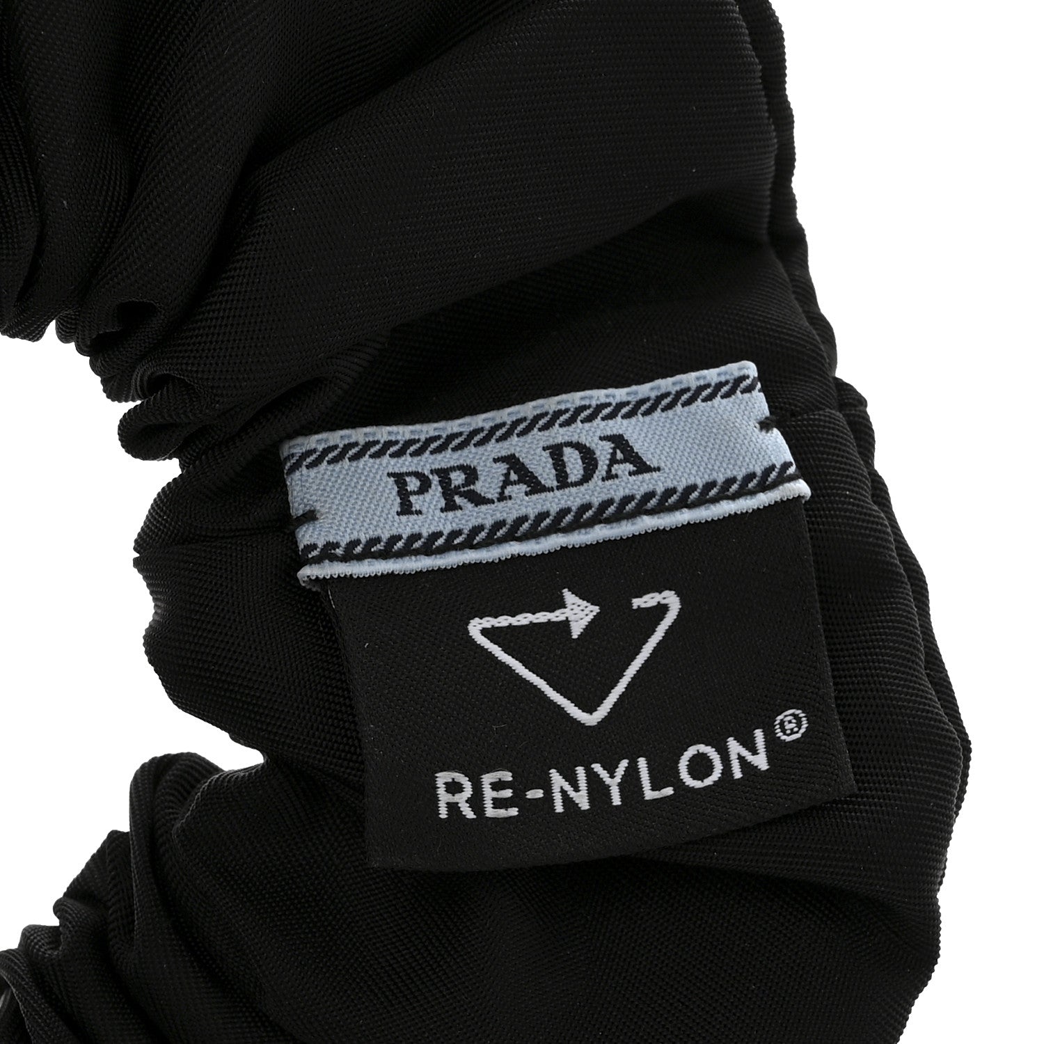 Prada Re-Nylon Metal Logo Scrunchie Black 3 of 4