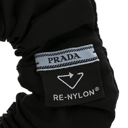 Prada Re-Nylon Metal Logo Scrunchie Black 3 of 4