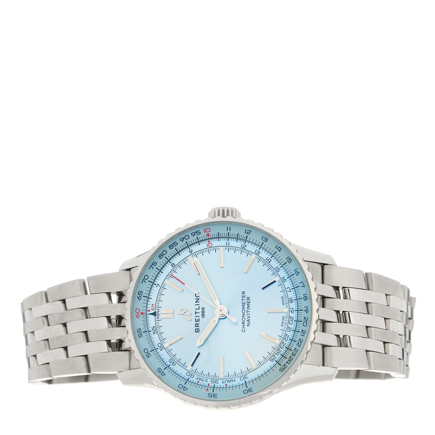 Stainless Steel 41mm Navitimer Automatic Watch Ice Blue A17329171C1A1