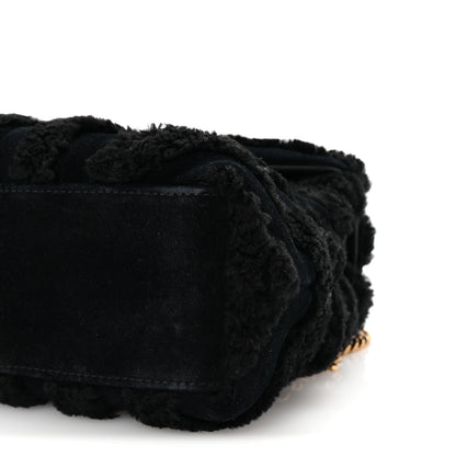 Saint Laurent Shearling Y Quilted Monogram Small Loulou Chain Satchel Black 9 of 9