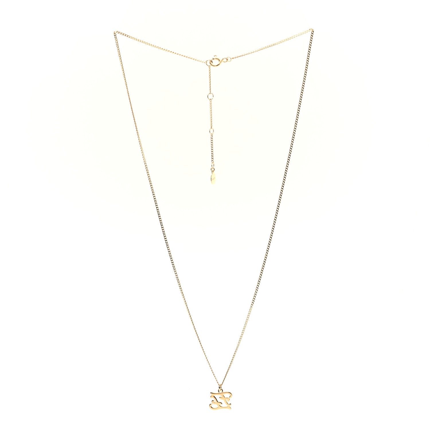 Fendi Metal Karligraphy Necklace Gold 3 of 6