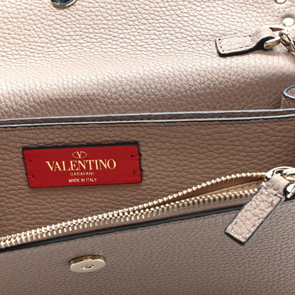 Valentino Garavani Grainy Calfskin Rockstud Chain Pouch Poudre 6 of 9