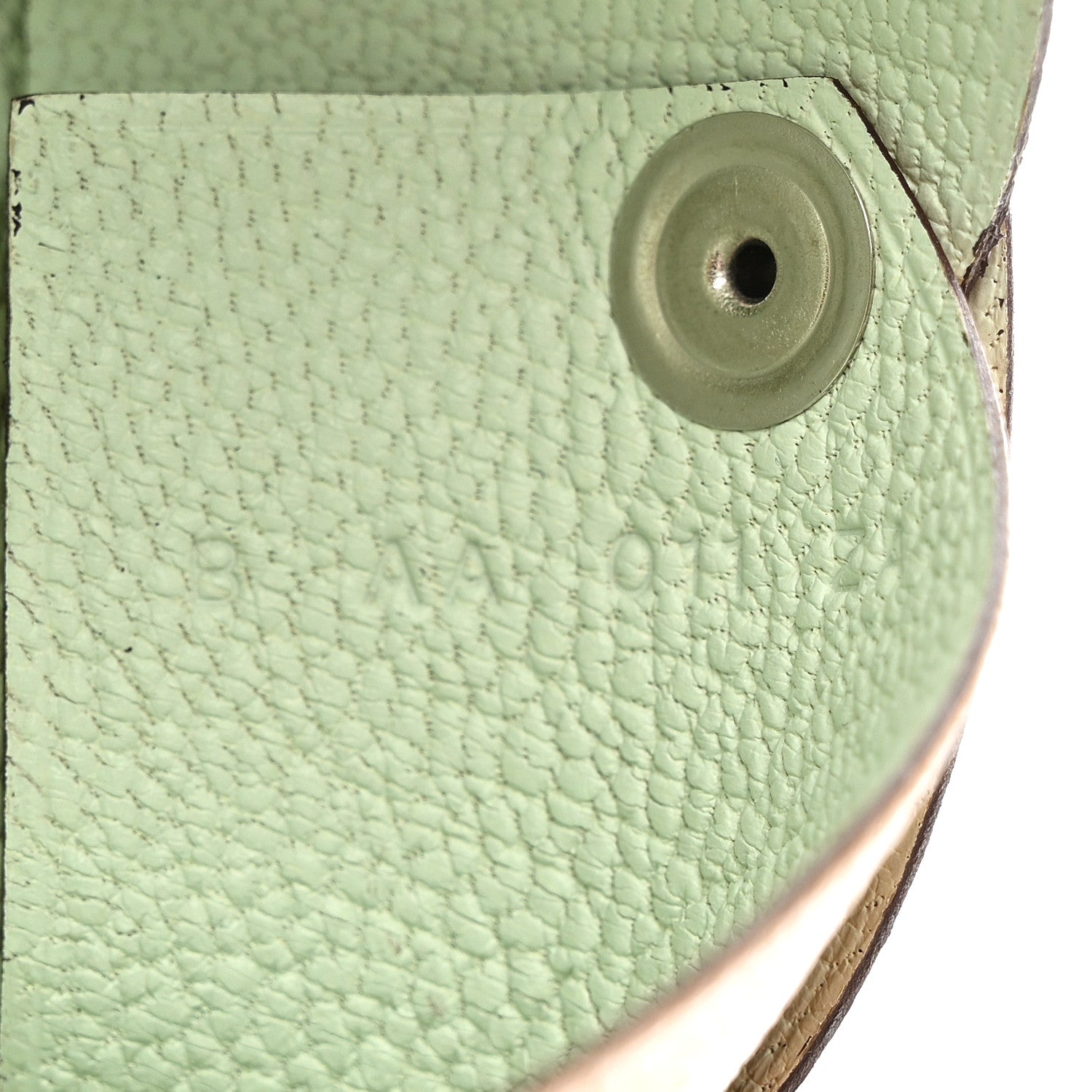 Hermes Chevre Mysore Verso Calvi Card Case Caramel Vert Fizz 8 of 9