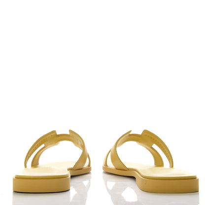 Hermes Calfskin Oran Sandals 36 Jaune Citron 5 of 11