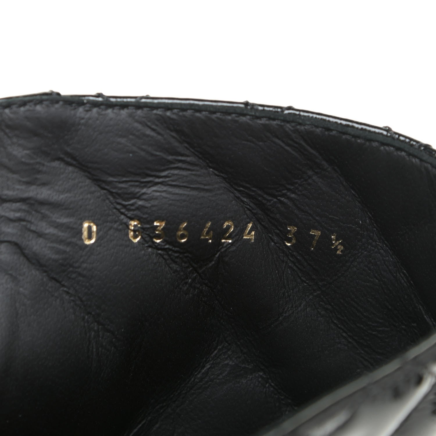 Chanel Shiny Calfskin Quilted Lace Up Combat Boots 37.5 Black 14 of 15