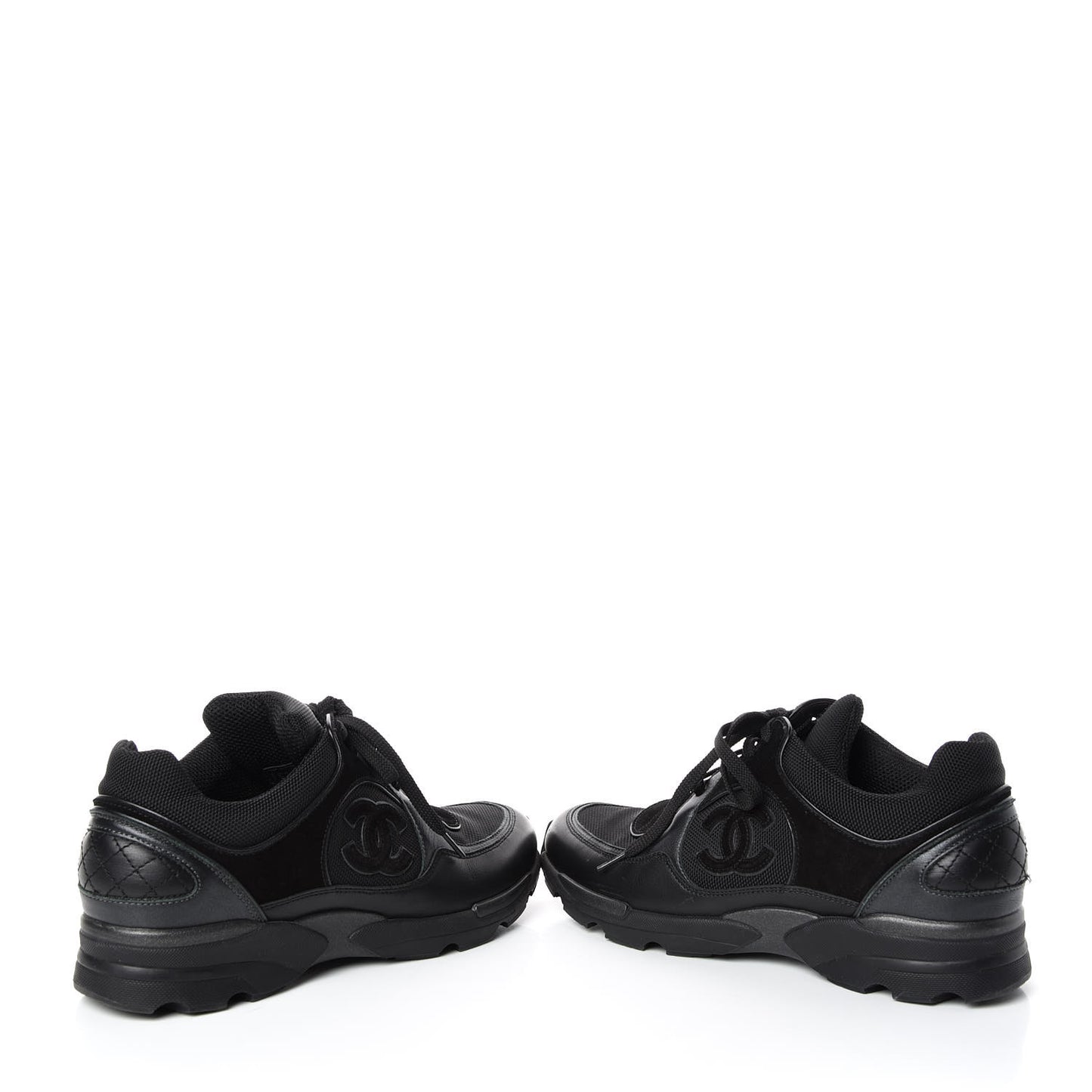 Toile Suede Calfskin CC Sneakers 37.5 Black