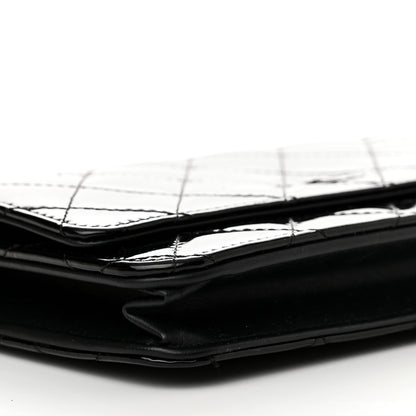 Chanel Patent Quilted Wallet On Chain WOC Black 10 of 13