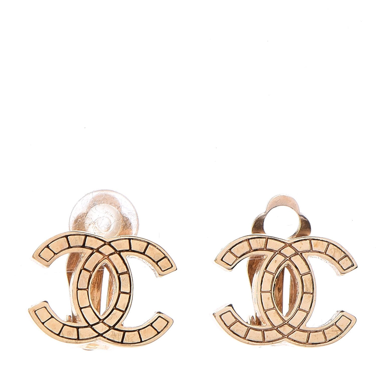 Chanel Quilted CC Clip On Earrings Gold 1 of 4