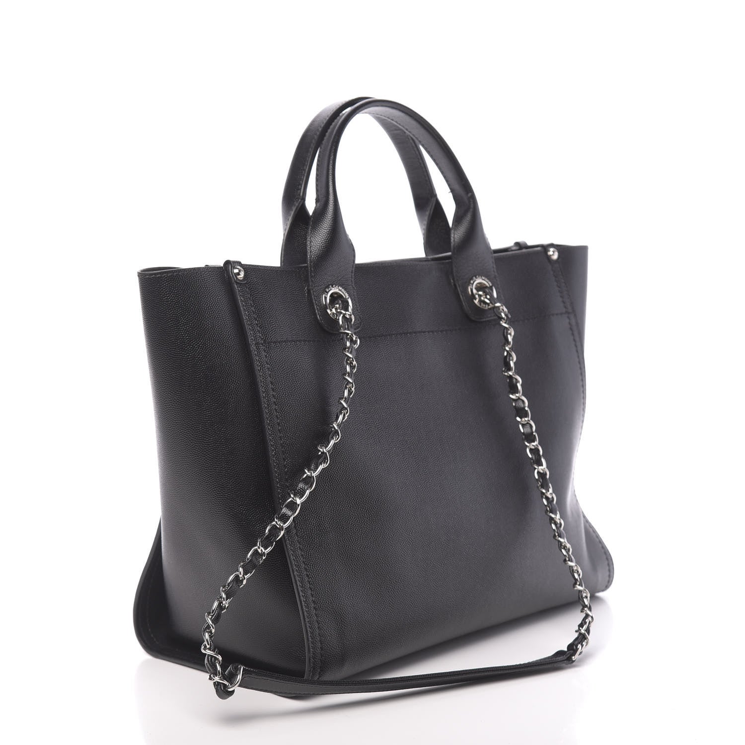 Chanel Caviar Small Studded Deauville Tote Black 4 of 13