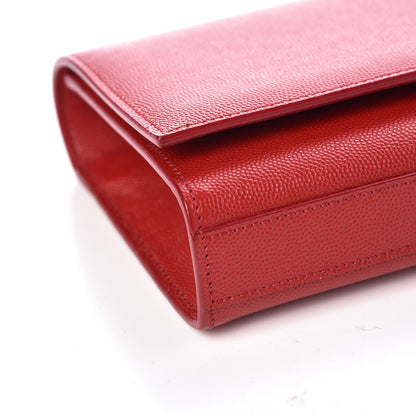 Saint Laurent Grain De Poudre Classic Monogram Cassandre Clutch New Red 5 of 10