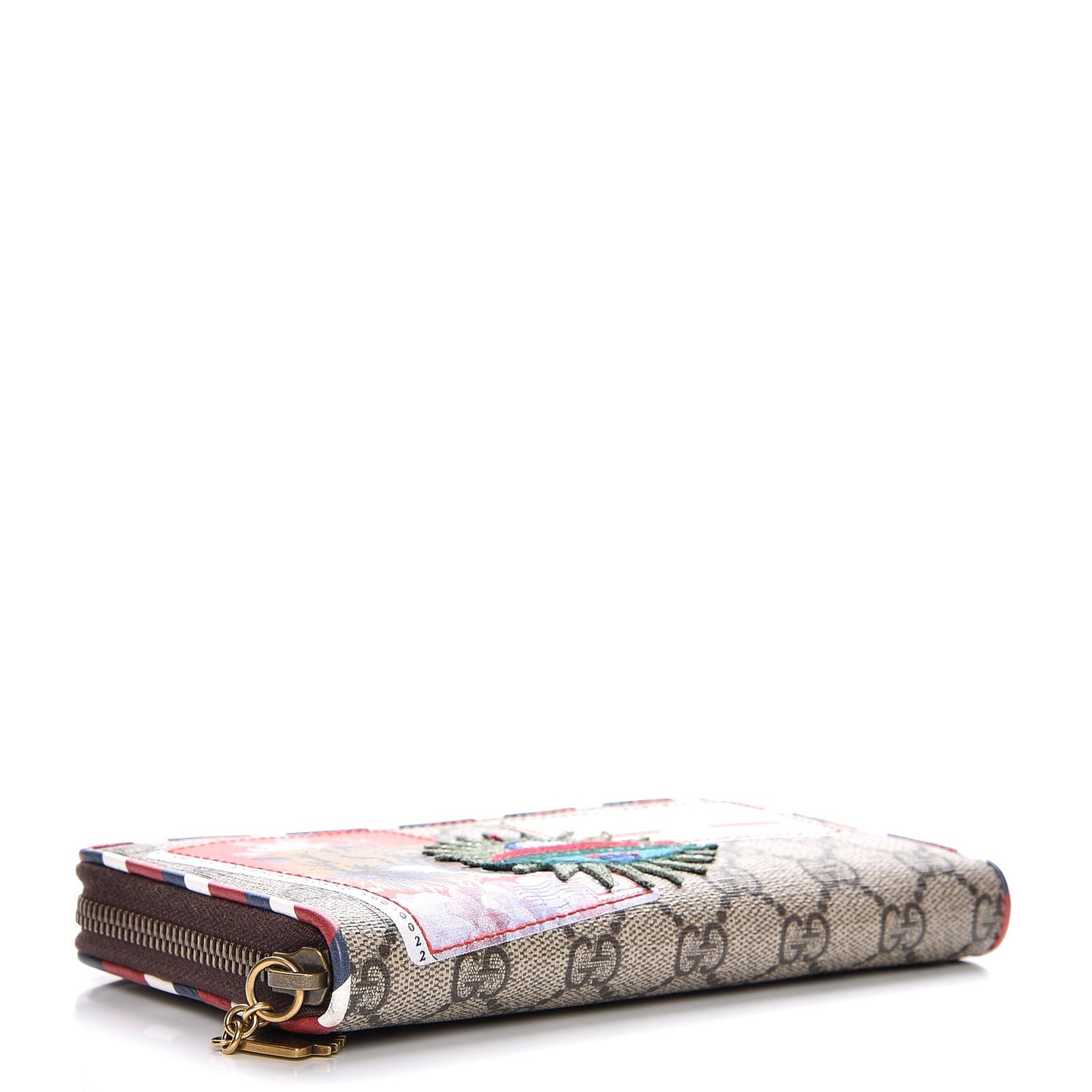 GG Supreme Monogram Courrier Embroidered UFO Zip Around Wallet