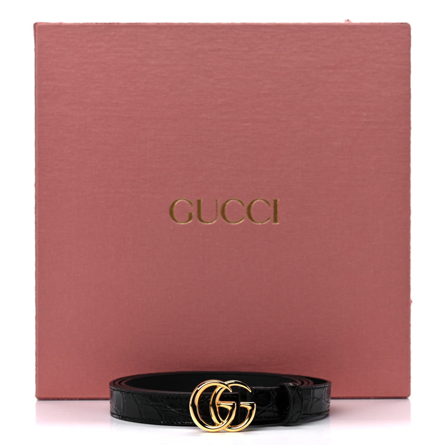 Gucci Crocodile Double G 20mm Belt 120 48 Black 5 of 5
