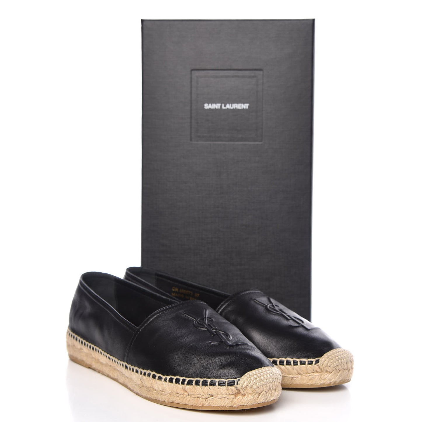 Lambskin Monogram Espadrilles 37 Black