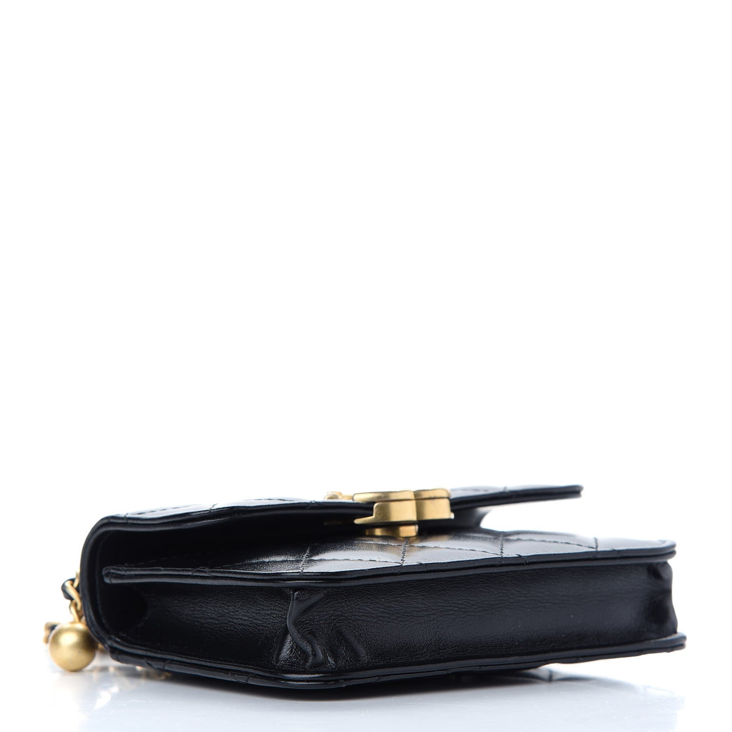 Chanel Calfskin Quilted Perfect Fit Coin Purse With Chain Black 4 of 10