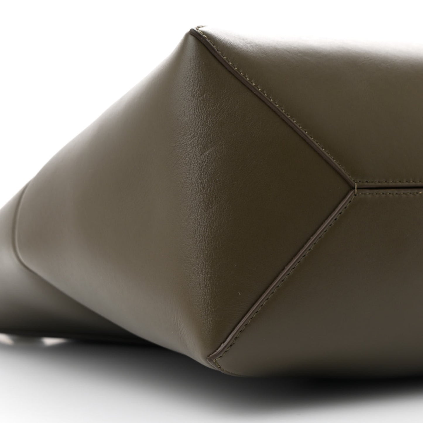 Shiny Calfskin Medium Puzzle Fold Tote Dark Khaki Green