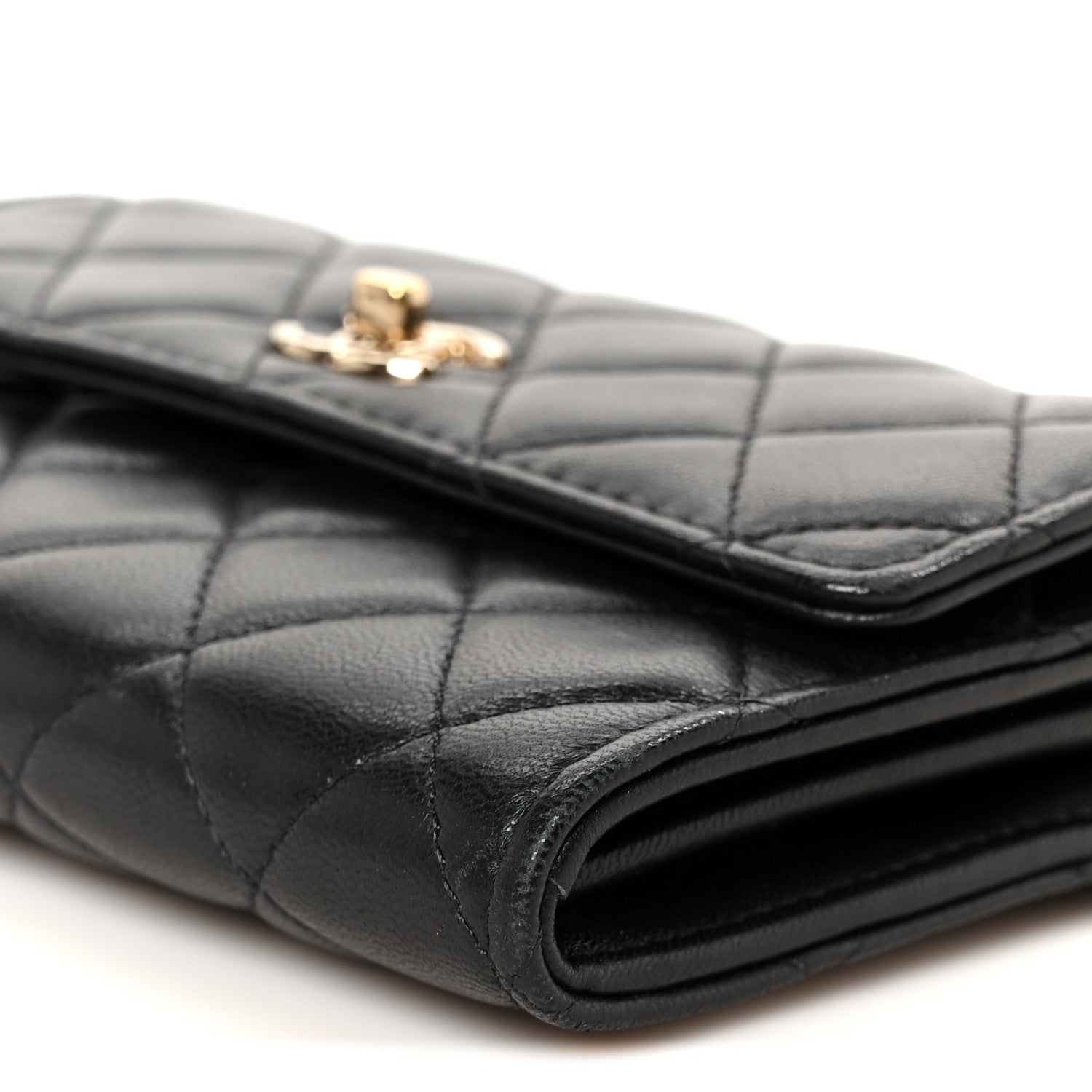 Chanel Lambskin Quilted Trendy CC Chain Clutch WOC Black 12 of 13