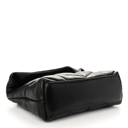 Saint Laurent Lambskin Quilted Toy Loulou Puffer Monogram Chain Satchel Black 4 of 11