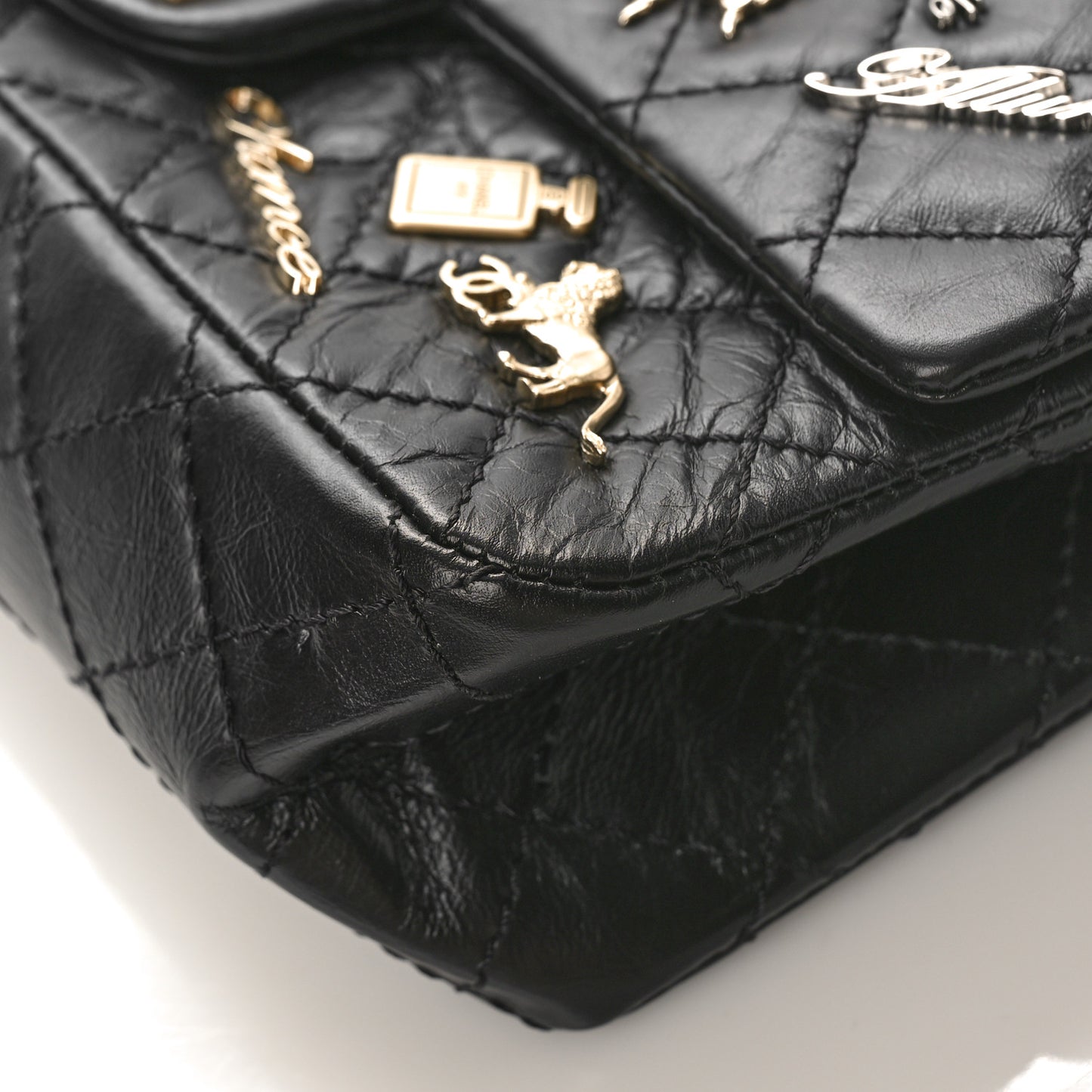 Aged Calfskin Lucky Charms 2.55 Reissue 225 Flap Black