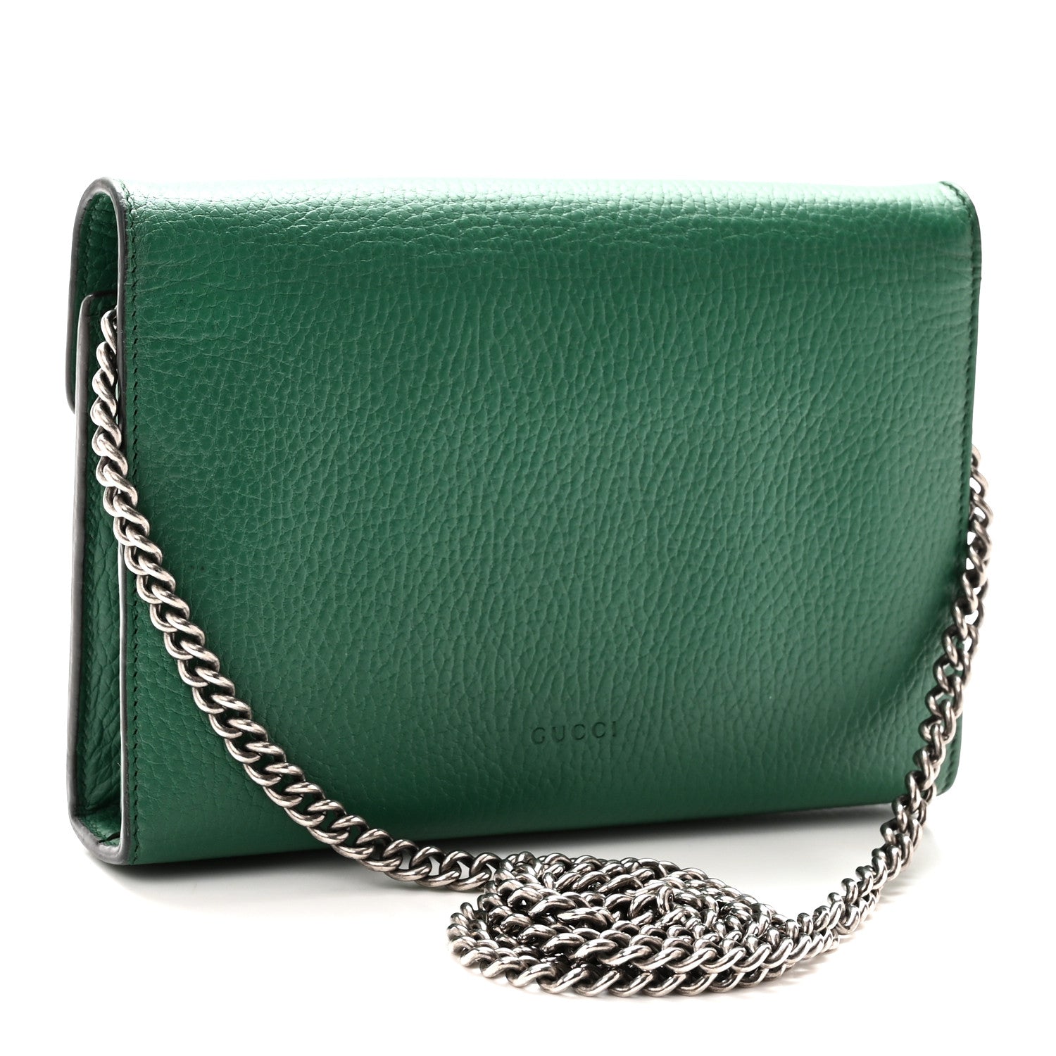 Gucci Calfskin Mini Dionysus Chain Wallet Emerald 3 of 10