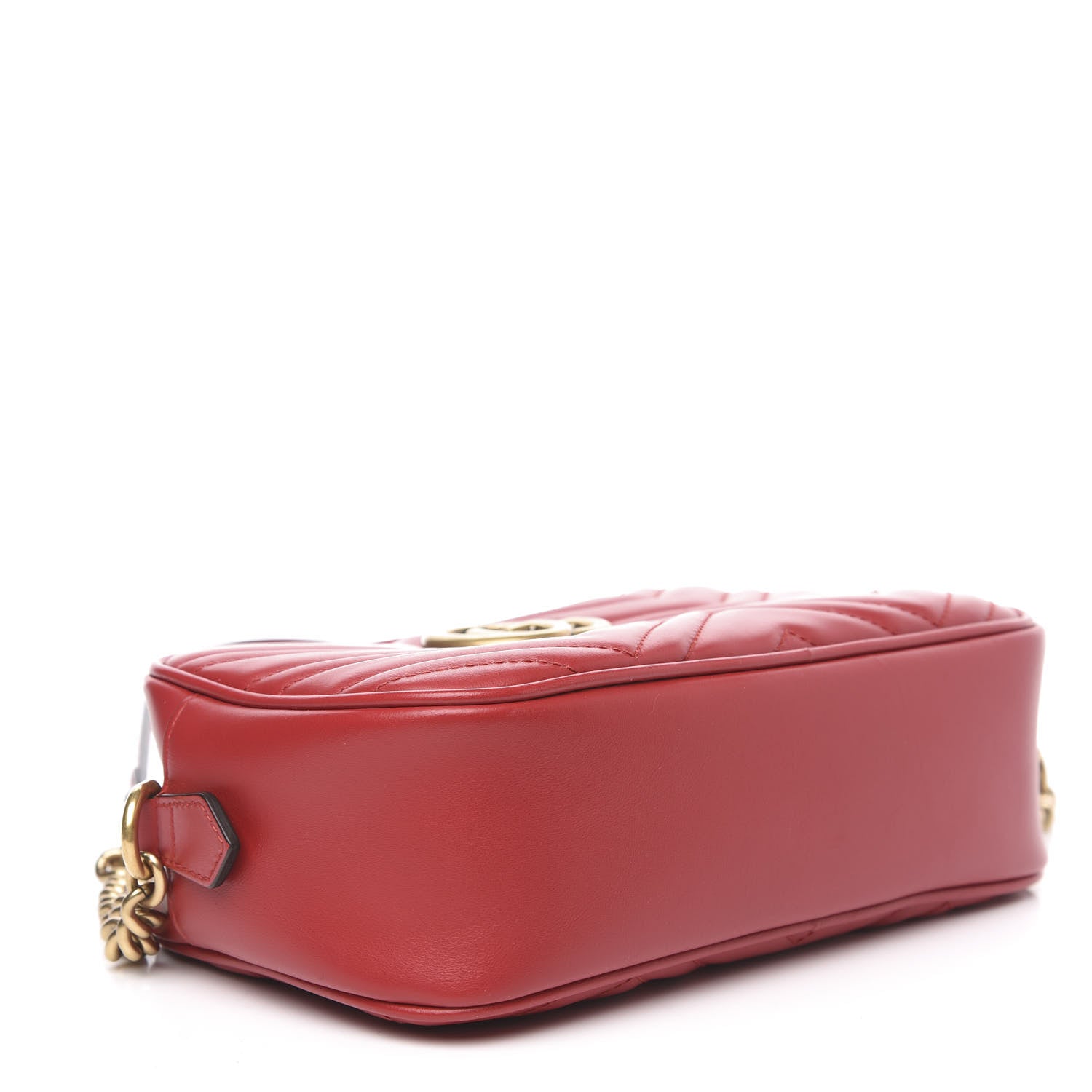 Gucci Calfskin Matelasse Small GG Marmont Chain Shoulder Bag Hibiscus Red 4 of 10