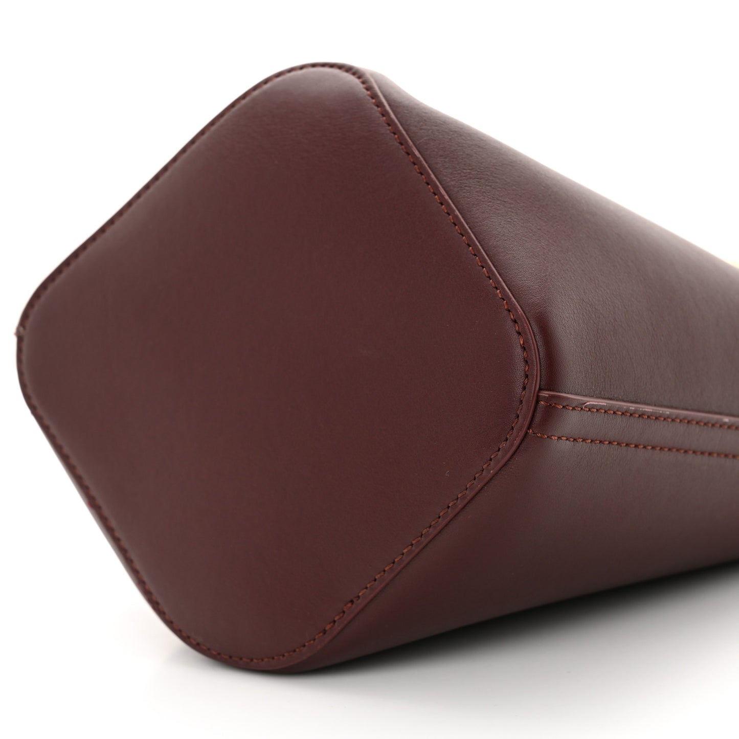 Calfskin Mini Pebble Bucket Bag Dark Burgundy