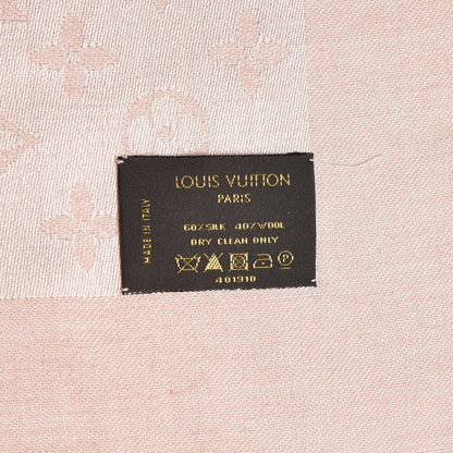 Louis Vuitton Silk Wool Monogram Shawl Rose 4 of 4