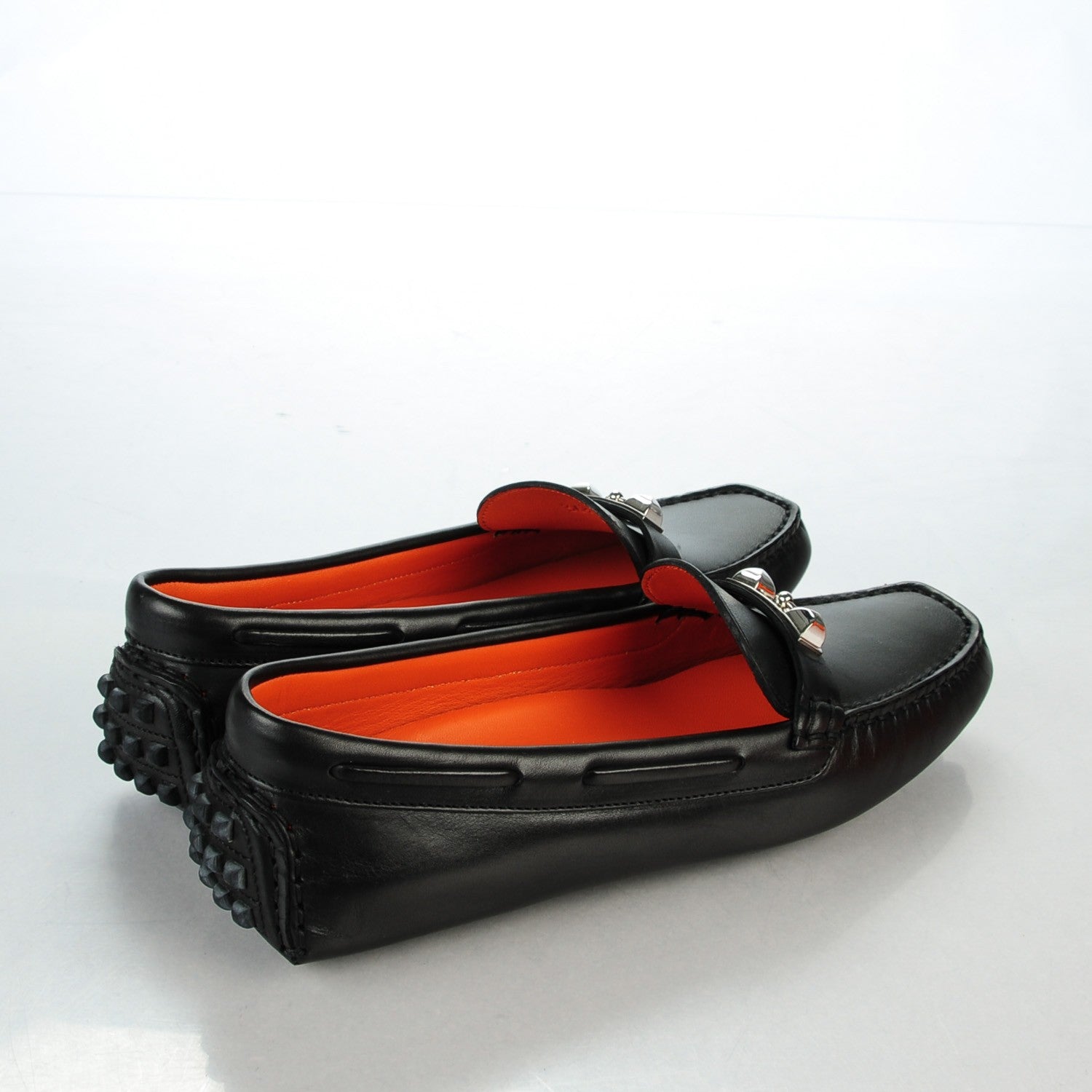 Hermes Supple Calfskin Irving Driving Moccasin Loafers 36.5 Black 4 of 9